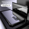 LUPHIE Brand Phone Case For Oneplus 6 Aluminum Metal Bumper + Clear Tempered Glass Back Cover For Oneplus 6 Shockproof Case