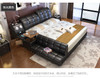 Genuine leather bed frame with storage and safe Modern Soft Beds Home Bedroom Furniture cama muebles de dormitorio camas quarto