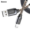 Baseus USB Cable Retractable Spring Cable For iPhone X XS Max XR 8 7 6 Plus Fast Charging Charger Cable Wire Data Cord Adapter