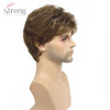 StrongBeauty Men Short Wig Light Brown mixed Synthetic Natural Full Wigs