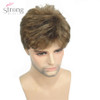 StrongBeauty Men Short Wig Light Brown mixed Synthetic Natural Full Wigs