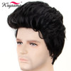 Synthetic Mens Wig Black #1B Color Short Handsome Synthetic Wigs for Men Middle East Gentleman Dew Forehead Heat Resistant Fibe