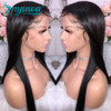 NYUWA Straight Lace Front Human Hair Wigs Pre Plucked With Baby Hair Glueless Lace Front Wigs Bleached Knots Brazilian Remy Hair