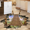 3D Wall Stickers Bridge Floor/Wall Sticker Removable Mural Decals Vinyl Art Living Room Decors