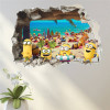 3D Wall Sticker Cute Yellow Boy On Holiday Smashed Window Baby Kids Room Bedroom  Decoraton Vinyl Decals Art Mural Poster
