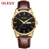 OLEVS Mens Watches Top Brand Luxury Waterproof 24 hour Date Quartz Watch gold Man Leather Sport Wrist Watch Men Waterproof Clock