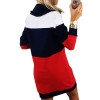 Women Winter Turtleneck Long Sleeve Hooded Plus Size 2018 Autumn Striped Colorful Hoodie Dress Sweatshirt Dress GV009