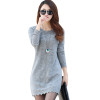 Women Sweaters Dress Pullovers 2018 New Winter Warm Long Knitted Sweater Knitwear Poncho Tunics Gray Black Beige Plus Size D005
