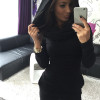 Women Sweatdress Autumn Winter Hooded Dress Bodycon Slim Long Sleeve Dress Basic Chic Stylish Streetwears S-XXL