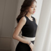 2018 New Fashion Women Chic Bandage Dresses Sleeveless O Neck Tank Tassel Bodycon Elegant Vestidos Evening Party Black Dresses