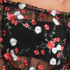 Ladies Mesh Top Flower Transparent Blouse Women 2018 Floral Embroidery Blusa Femme Sexy Off Shoulder Sleeve Tops 2 Pieces Set