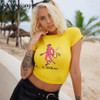 Summer T Shirt  For Women  2018  Devil Printing Cotton Short Sleeve T-shirt Yellow Crop Top Sexy Casual Tops Tee Tshirt Female