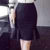 Spring High Waist Lace Skirts Women Plus Size Slim Knee Length Elegant Office Ladies Pencil Bodycon Mermaid Skirts Sexy Ruffles