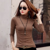 2018 Fashion Autumn Women Tshirt Turtleneck Warm Winter Cashmere T-shirt Tops Slim Casual Long Sleeve T Shirt Women Cotton Tops