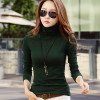 2018 Fashion Autumn Women Tshirt Turtleneck Warm Winter Cashmere T-shirt Tops Slim Casual Long Sleeve T Shirt Women Cotton Tops