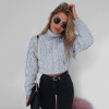 Danjeaner Sexy Retro Twisted Turtleneck Sweater Autumn Winter Women Plus Size Thick Long Sleeve Short Pullovers Solid Slim Coats