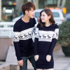SMTHMA 2019 winter Runway men's /women long sleeve Wine red  pullovers matching deer couple christmas New Year sweaters