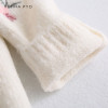 REJINAPYO Women White Embroidery Floral Knitted Sweater Female Loose O-neck Comfortable Sweater 2018 Autumn New Arrival
