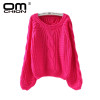 OMCHION New 2018 Autumn Winter Twist Soft Casual Women Sweaters And Pullovers Lantern Sleeve Short Sweater Loose Pull Femme SW96