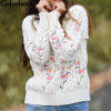 New Women Pullover Sweater 2017 Knitting Fashion Autumn Winter Vintage Embroidery Floral Elegant Casual Ladies Tops SW5071