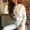 New Women Pullover Sweater 2017 Knitting Fashion Autumn Winter Vintage Embroidery Floral Elegant Casual Ladies Tops SW5071