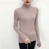 2018 White turtleneck sweater and semi small fresh female short thick slim tight long sleeved all-match knitted shirt