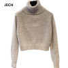 2018 Fashion Women Turtleneck Knitted Cashmere Sweater Female Short Pullovers Cashmere Long-Sleeved Warm Sweater 