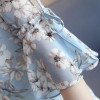 2018 Chiffon Floral Print Blouses For Women Ladies Fashion O-Neck Flare Sleeve Blusas Tops Female Cold Shoulder Summer Shirts