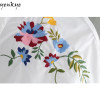 Women Floral Embroidery White Blouse Shirt Turn-down Collar Short Sleeve Summer Tops Ladies Shits  blusa feminina LYZ8286