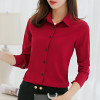 Summer Autumn 2018 Plus Size 2XL Pink Shirt Female Long Sleeve Shirts Fashion Bodycon Leisure Chiffon Blouse Tops Casual Shirt