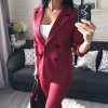 Work Fashion Pant Suits 2 Piece Set for Women Double Breasted Striped Blazer Jacket &amp; Trouser Office Lady Suit Feminino 2018