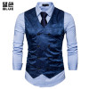 Men Double Breasted Dress Vests Chaleco Sleeveless Gilet Slim Printed Sleeveless Waistcoat Men Suit Hombre For Party Wedding