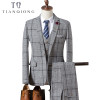 TIAN QIONG Mens Wedding Suit 2018 Autumn Slim Fit Man Business Suit Fashion Printed 3 Piece Groomsmen Suits Tuxedo Jacket TQZ065