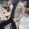 7 Solid Color Long Blazer Men Vintage Retro Slim Fit Blazer Hombre Casual Wool Blend Men Coat High Quality Designer Blazer