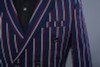 PYJTRL Brand Men's Fashion Blue Stripe Blazer Pants Two Piece Groomsmen Wedding Suit Mens Suits Latest Coat Pant Designs 2018