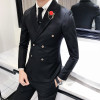 1 Piece / 2018 spring new men's suits jacket , solid color Blazers men / England style wind double breasted suit men's jackets