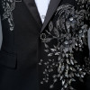 PYJTRL Male Double-side 3D Crystal Embroidery Flowers Stage Singer Nightclub Suit Jacket Tide Bar Mens Wedding Blazer Masculino