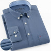 Men Shirt Long Sleeve Regular Fit men Plaid &amp; Striped Shirt Oxford Mens Dress Shirts Blue Casual Camisa Social 5XL 6XL Plus Size