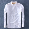 Top Quality 2018 Men Spring Summer Cotton Linen Shirt Slim Square Collar Comfortable Undershirt Male Plus Size 