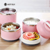 WORTHBUY Cute Japanese Thermal Lunch Box Leak-Proof Stainless Steel Bento Box Kids Portable Picnic School Food Container Box