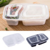 10Pcs/Set 2 Compartment Meal Prep Plastic Food Container Lunch Box Bento Picnic Eco-friendly With Lid Microwavable Lunchboxes 