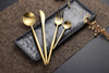 4 Pcs/set Pure Gold european Dinnerware knife 304 Stainless Steel Western Cutlery Kitchen Food Tableware Dinner Set 