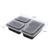 10Pcs Reusable Meal Prep Bento Box Container 3 Compartment with Lids with Lids Food Storage Container Lunch Box For Microwave