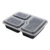 10Pcs Reusable Meal Prep Bento Box Container 3 Compartment with Lids with Lids Food Storage Container Lunch Box For Microwave