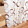 GIANTEX Circle Pattern Polyester Bathroom Waterproof Shower Curtains With Plastic Hooks U1089