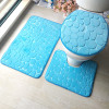 Zeegle Embossing Bath Mat Set Flannel Bathroom Carpets Set Absorbent Waterproof Floor Mats Toilet Mat For Home Decoration