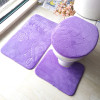 Zeegle Embossing Bath Mat Set Flannel Bathroom Carpets Set Absorbent Waterproof Floor Mats Toilet Mat For Home Decoration