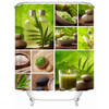 2017 New Zen Shower Curtain Stone Flower Green Bamboo Bathroom Decor 3d Fabric Printing Accessory With 12 Rings y1068