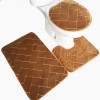 3pcs Anti-slip Bath Rug Toilet Mats Set Soft Absorbent Bathroom Carpet Pedestal Pan Toilet Lid Seat Cover Closestool Pad