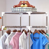 COSTWAY Simple Clothes Coat Rack Bedroom Floor Hanging Clothes Storage Shelves Balcony Multi-functional Drying Racks W0182